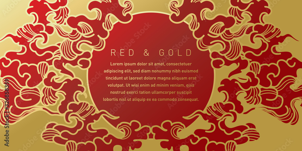 Red and Gold Cloud Illustration Red and Gold Cloud Illustration
