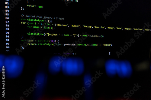 coding in react JS JavaScript JSX. blur coding background.