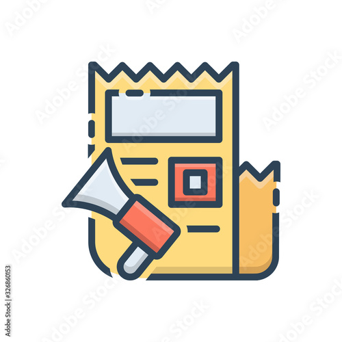 Color illustration icon for Press