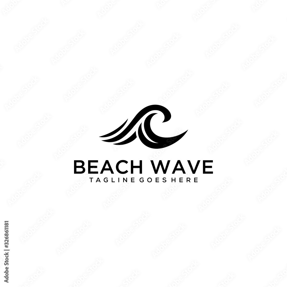 Creative luxury abstract water wave Logo icon Template