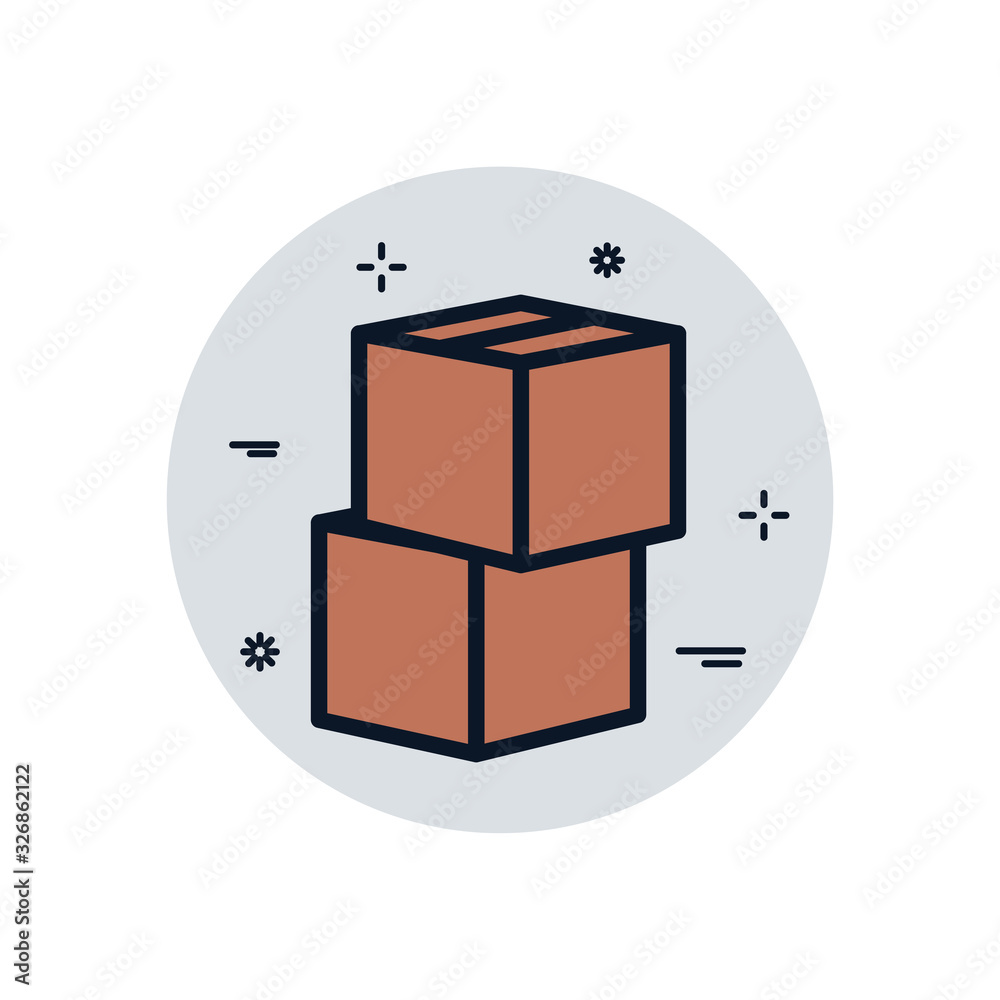 Obraz premium Isolated delivery boxes fill block style icon vector design