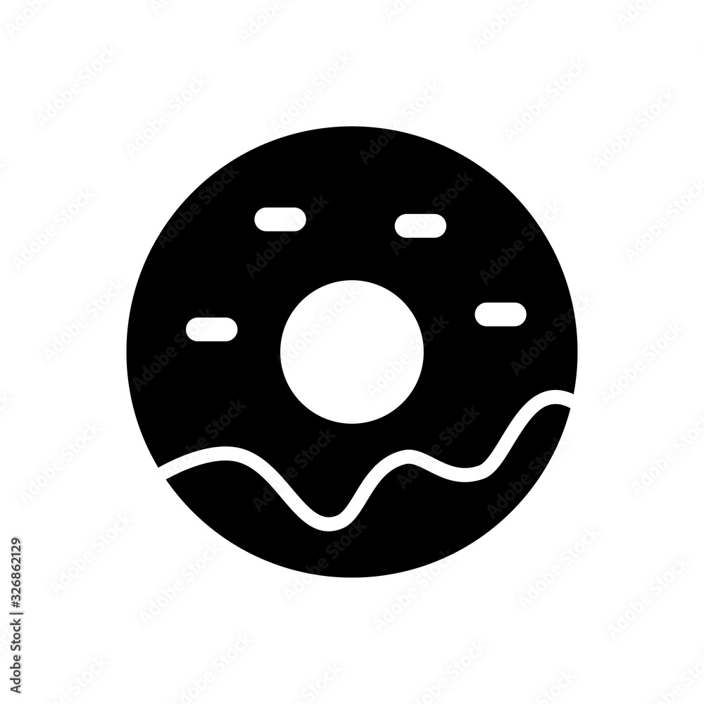 Fototapeta premium Doughnut icon designed in glyph style