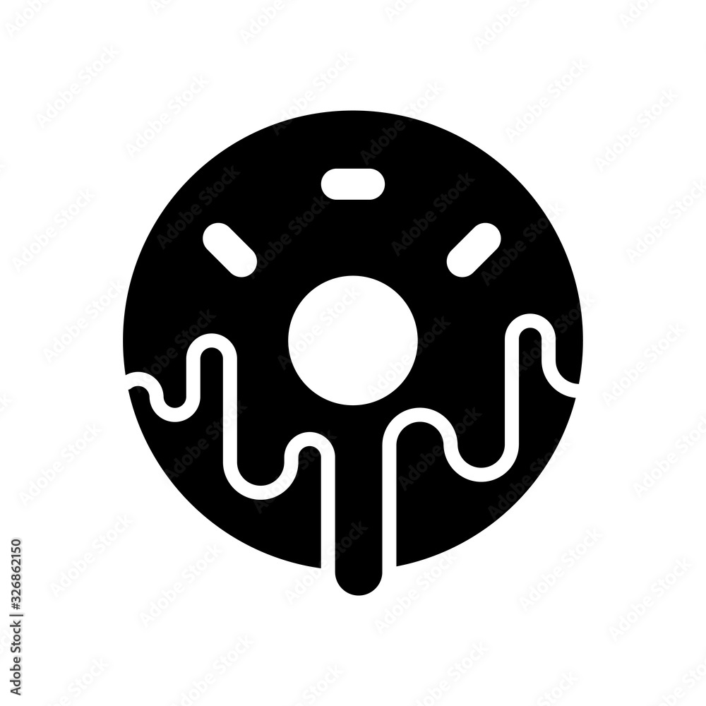 Doughnut icon designed in glyph style
