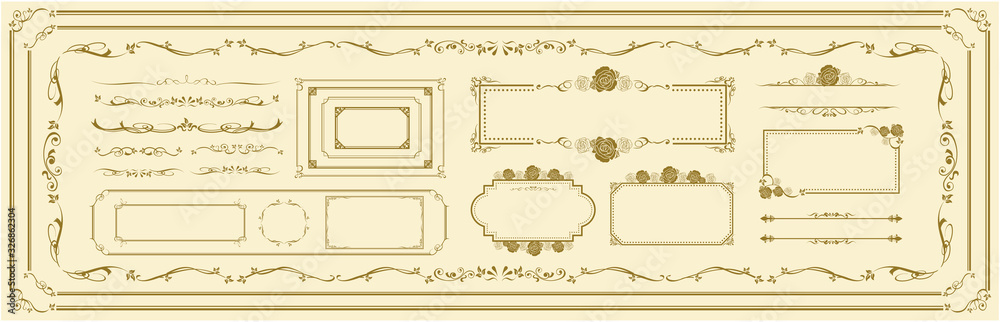 Fototapeta decorative gold frame set Vector
