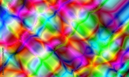 Abstract blurred gradient background in bright rainbow colors. Beautiful psychedelic art. Spectrum light texture. Vintage retro.