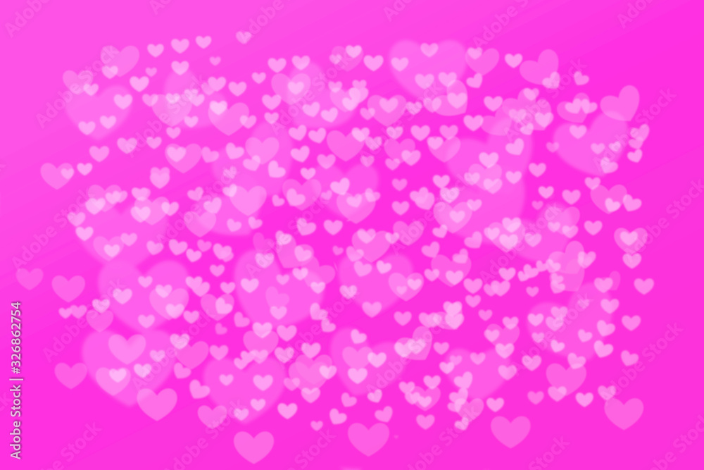 subtle heart bokeh  onr pink background , valentine, wedding , love concept,