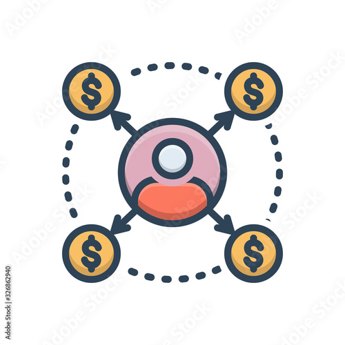 Color illustration icon for borrower 