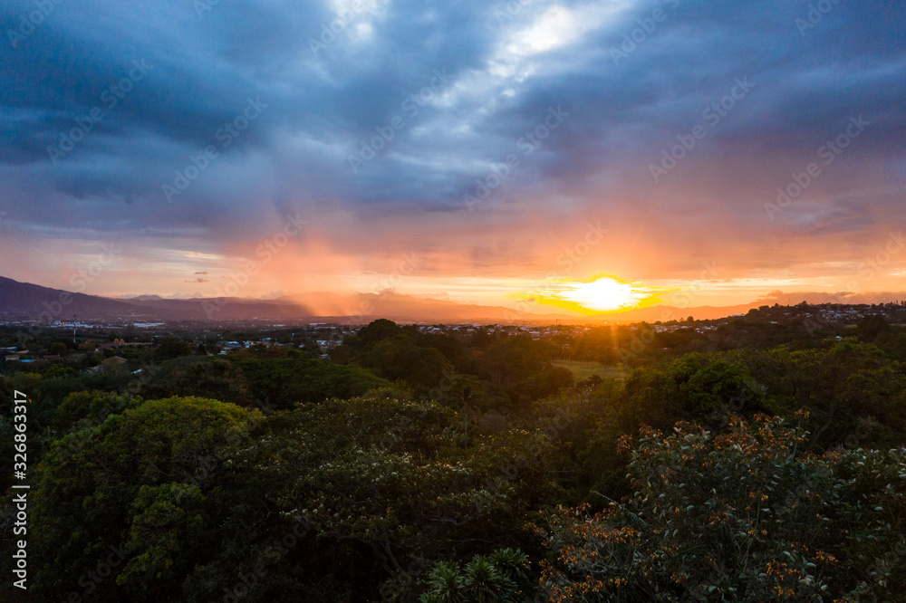 Sunset in rural Costa Rica