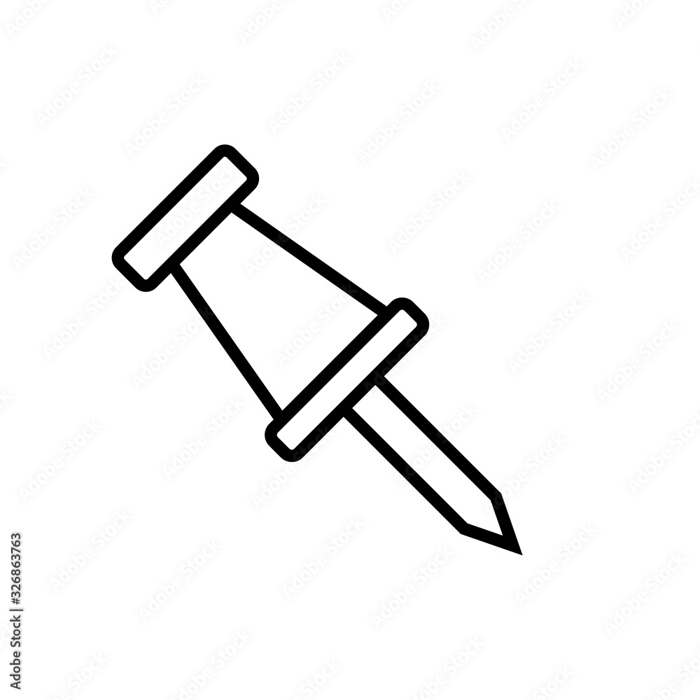 Pushpin outline icon Pushpin outline icon
