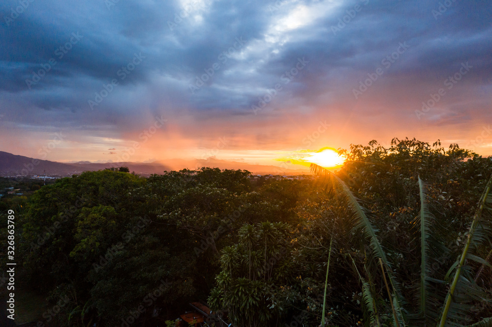 Sunset in rural Costa Rica