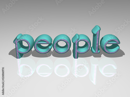 Quadro em tela 3D people illustration from the front perspective with colors, ideal picture for