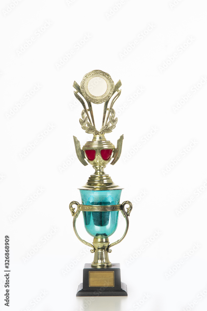 One trophy isolated on white background