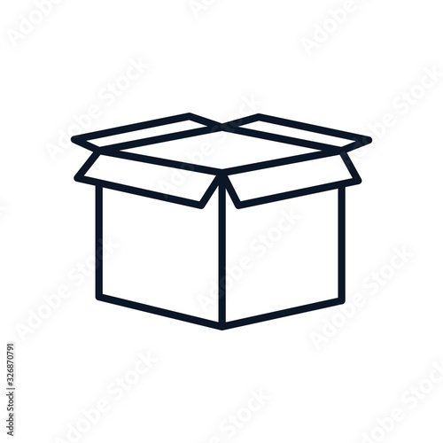 Isolated delivery open box line style icon vector design