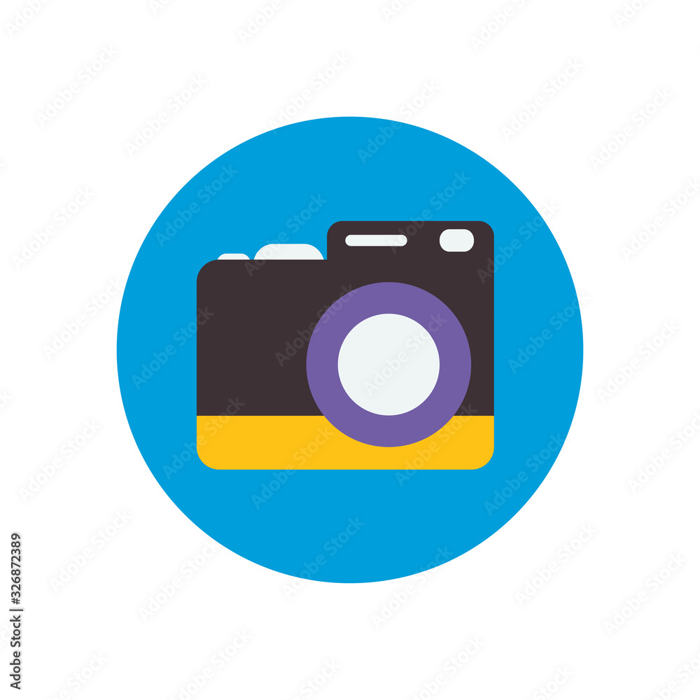 Isolated camera device flat block style icon vector design Isolated camera device flat block style icon vector design