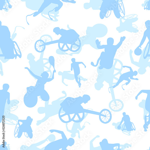 Seamless pattern of para athletics repeat pattern vector illustration
