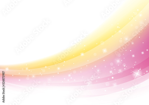 抽象　曲線　背景　ピンクと黄色