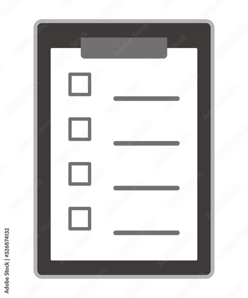 isolated vector illustration of checklist on the clipboard isolated vector illustration of checklist on the clipboard