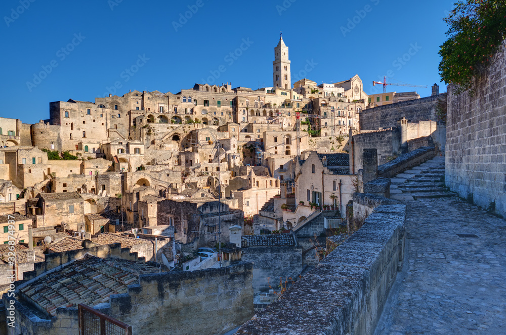 The historic old town of Matera in italians Basilicata region