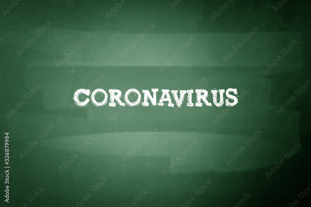 Coronavirus in chalk on a dark blackboard. Viruses. Epidemics. Coronavirus in chalk on a dark blackboard. Viruses. Epidemics.