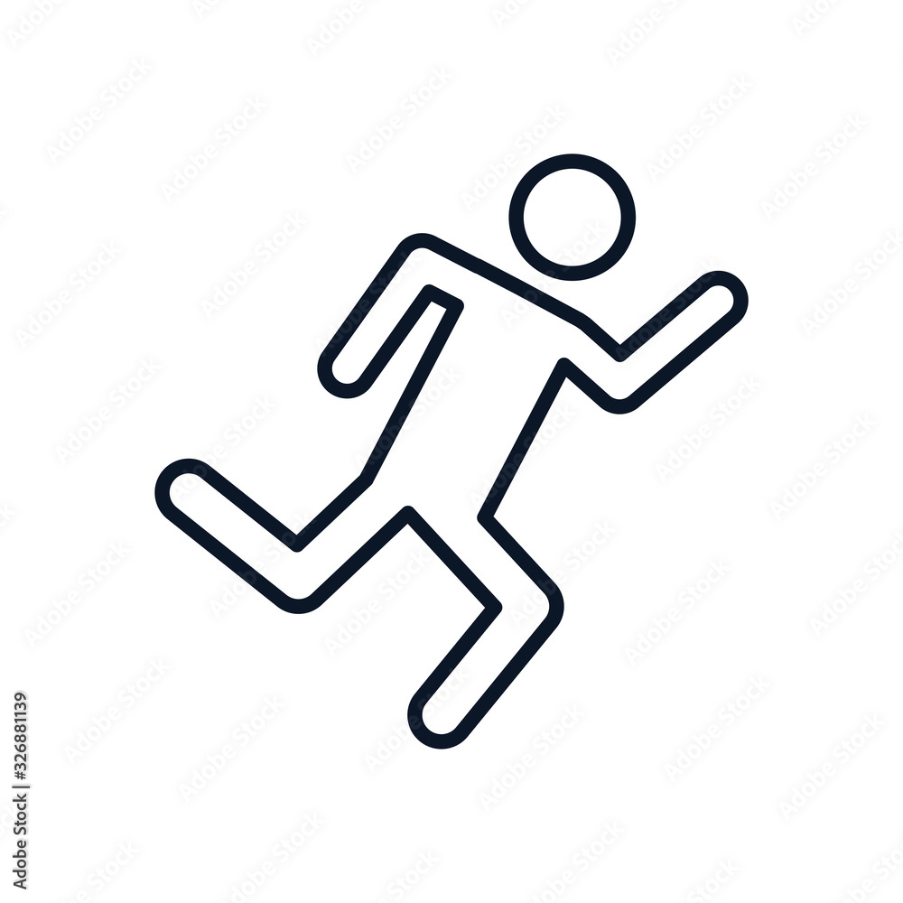 Isolated avatar running line style icon vector design Isolated avatar running line style icon vector design