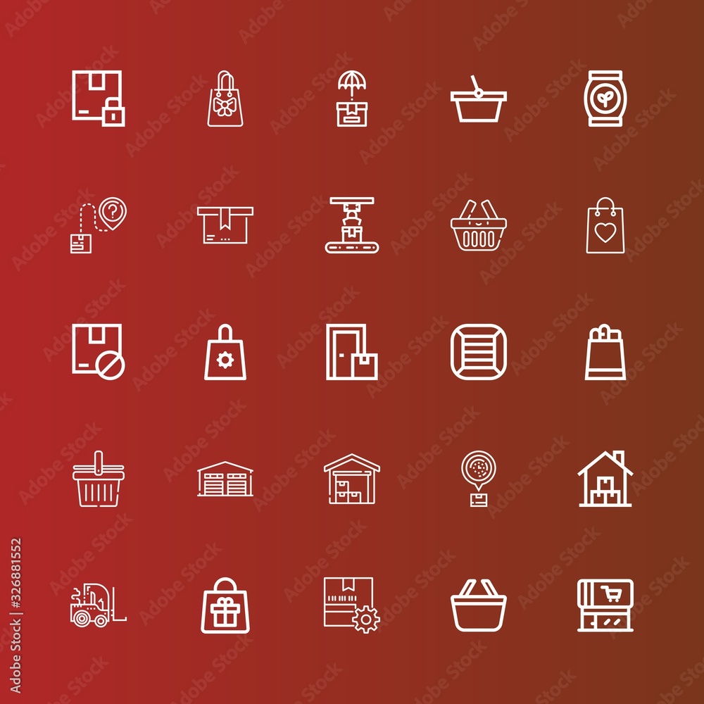 Editable 25 merchandise icons for web and mobile Editable 25 merchandise icons for web and mobile