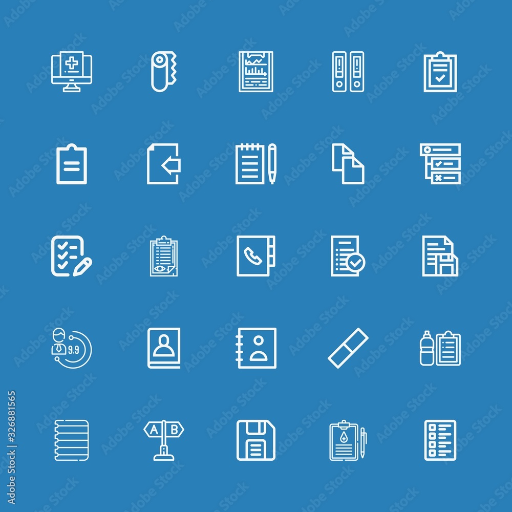 Editable 25 clipboard icons for web and mobile