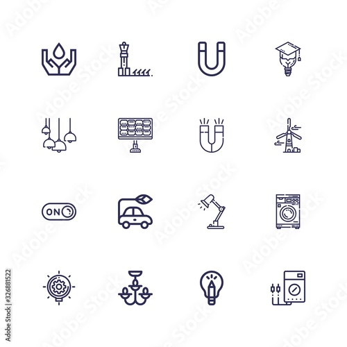 Editable 16 electric icons for web and mobile