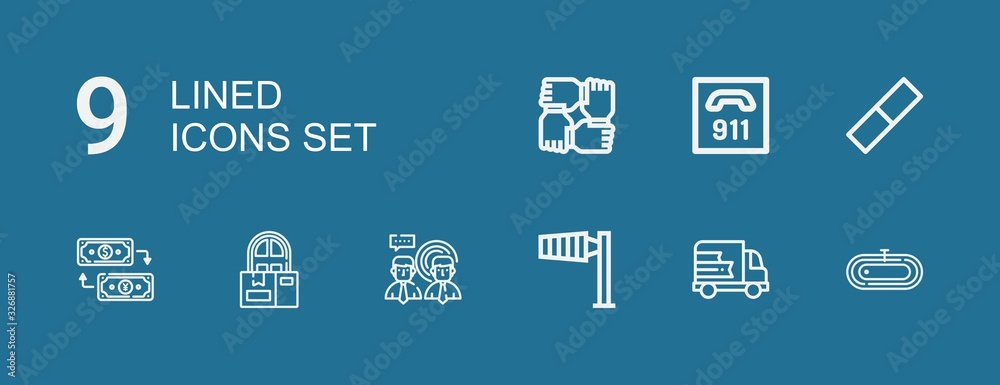 Editable 9 lined icons for web and mobile Editable 9 lined icons for web and mobile