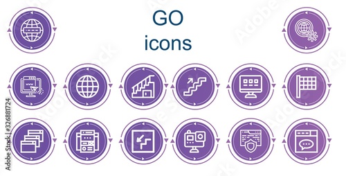 Editable 14 go icons for web and mobile