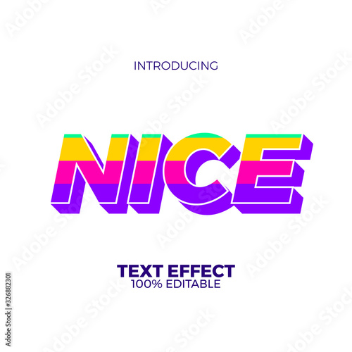 3d rainbow colorful neon editable adobe illustrator text effect