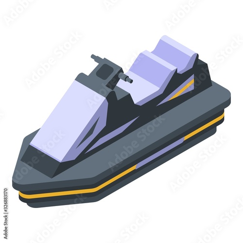 Extreme jet ski icon. Isometric of extreme jet ski vector icon for web design isolated on white background