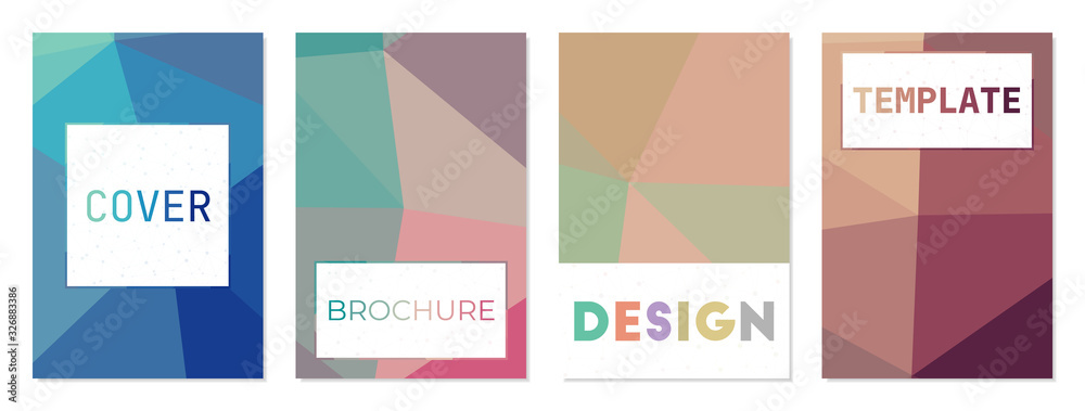 Set of backgrounds for covers or brochures. Can be used as cover, banner, flyer, poster, business card, brochure. Charming geometric background collection. Elegant vector illustration.
