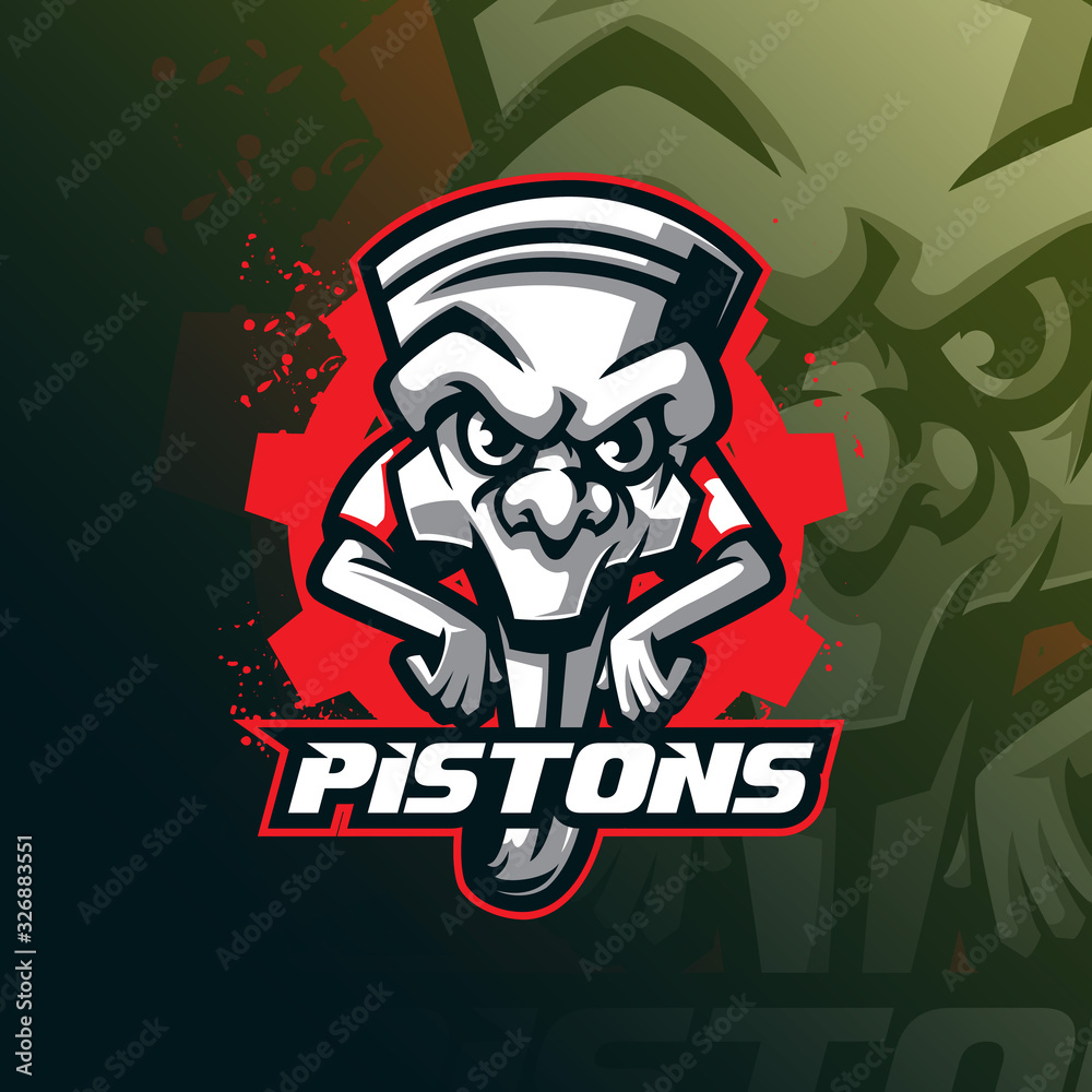 piston mascot logo design vector with modern illustration concept style for badge, emblem and tshirt printing.