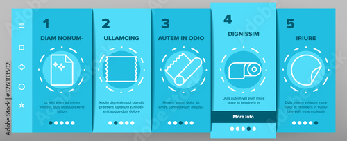 Foil List For Cooking Onboarding Icons Set Vector. Aluminium Foil Container And Plate, Scroll And Strip, Steel Material Illustrations