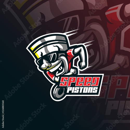 piston mascot logo design vector with modern illustration concept style for badge, emblem and tshirt printing. photo