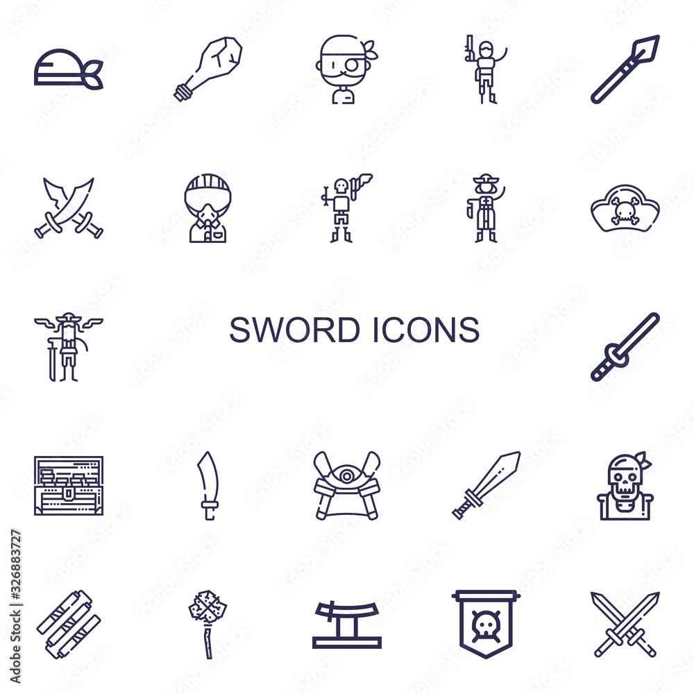 Editable 22 sword icons for web and mobile Editable 22 sword icons for web and mobile