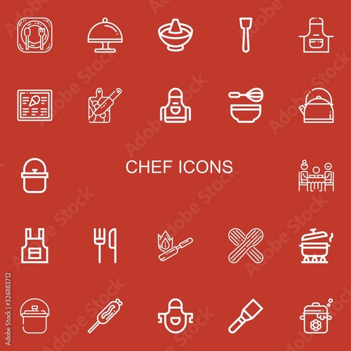 Editable 22 chef icons for web and mobile