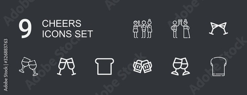 Editable 9 cheers icons for web and mobile