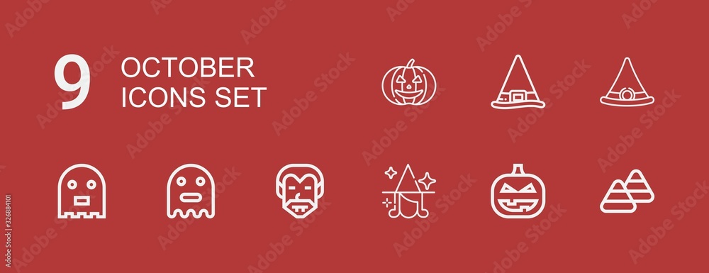 Editable 9 october icons for web and mobile Editable 9 october icons for web and mobile