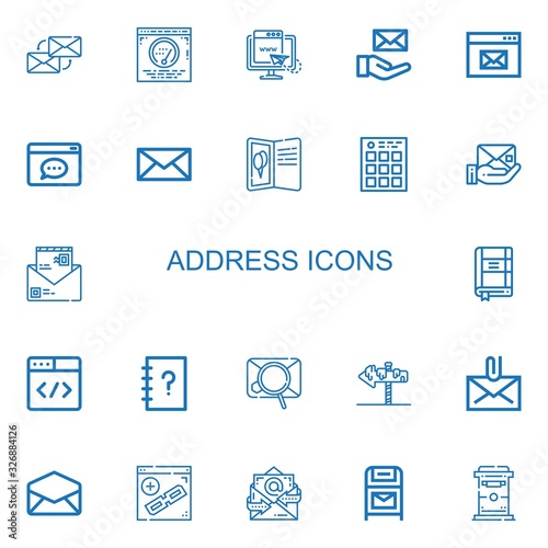 Editable 22 address icons for web and mobile