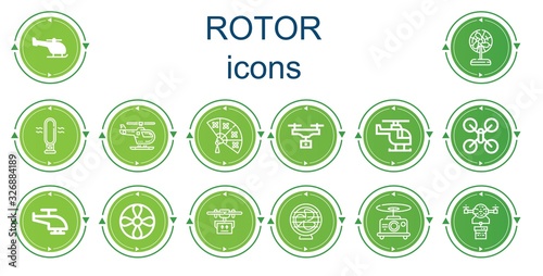 Editable 14 rotor icons for web and mobile