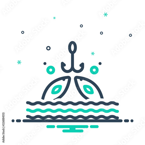 Mix icon for fishing  