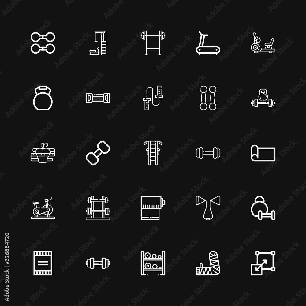 Editable 25 workout icons for web and mobile Editable 25 workout icons for web and mobile