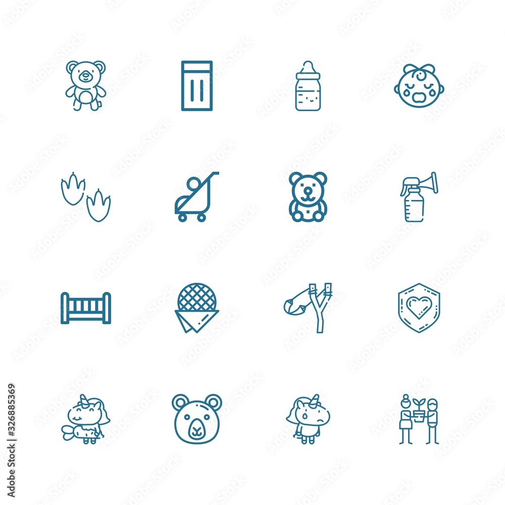 Editable 16 child icons for web and mobile