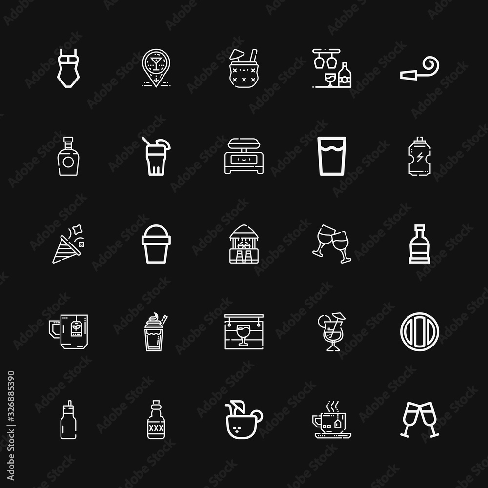 Editable 25 cocktail icons for web and mobile Editable 25 cocktail icons for web and mobile