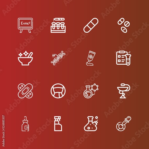 Editable 16 chemistry icons for web and mobile