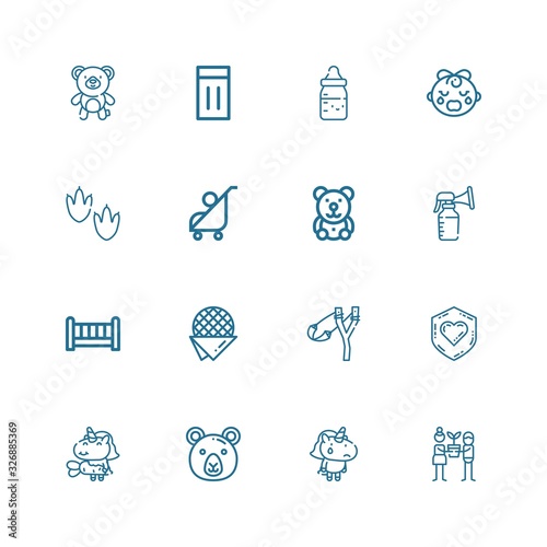 Editable 16 child icons for web and mobile