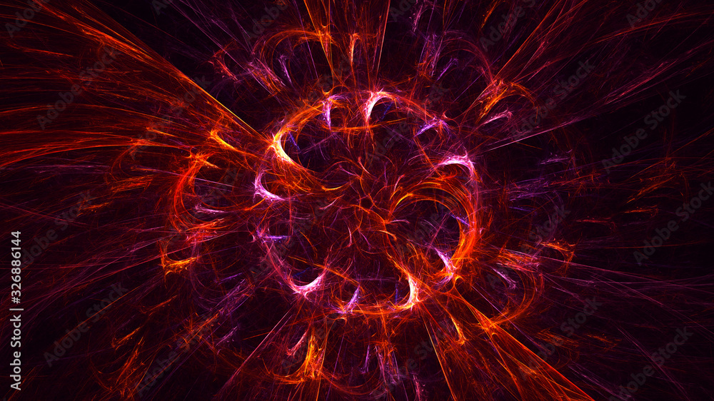 3D rendering abstract red fractal light background 3D rendering abstract red fractal light background