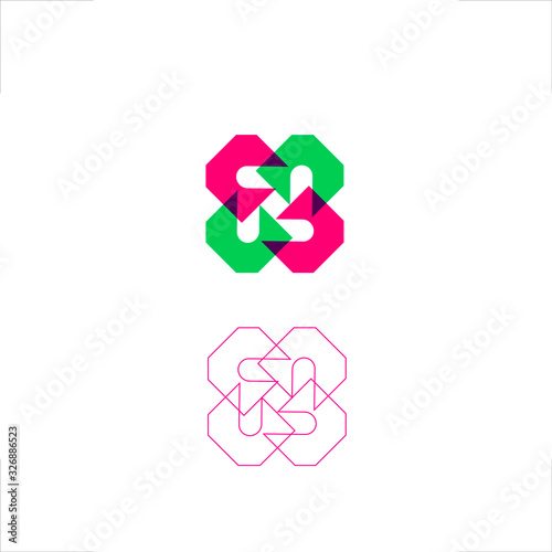 Z letter logo initial design geometric