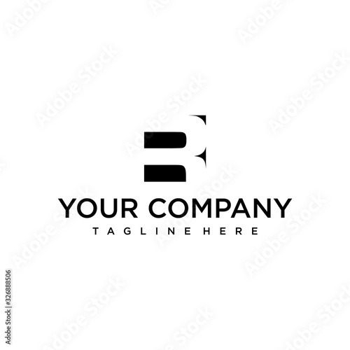 Clean logo design of letter R with geometric line and white background - EPS10 - Vector.